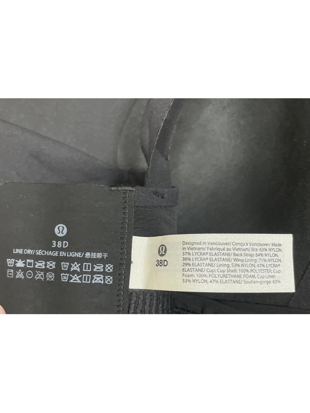 Lululemon Air Support Bra 38D Black High Support Cross Back LW2CSIS New W/tags - Picture 4 of 7